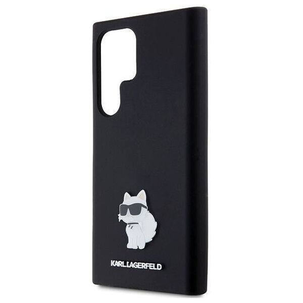 Original Case SAMSUNG GALAXY S24 ULTRA Karl Lagerfeld Silicone Choupette Metal Pin (KLHCS24LSMHCNPK) black 3666339259198