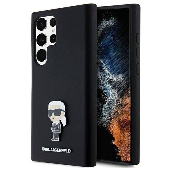 Original Case SAMSUNG GALAXY S24 ULTRA Karl Lagerfeld Silicone Ikonik Metal Pin (KLHCS24LSMHKNPK) black 3666339259259