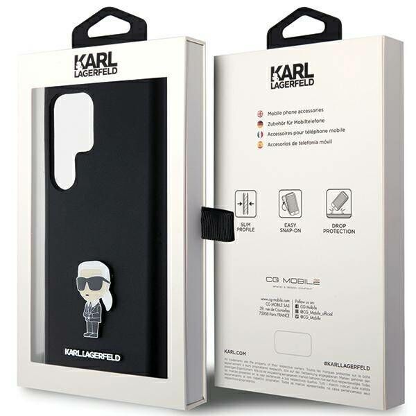 Original Case SAMSUNG GALAXY S24 ULTRA Karl Lagerfeld Silicone Ikonik Metal Pin (KLHCS24LSMHKNPK) black 3666339259259