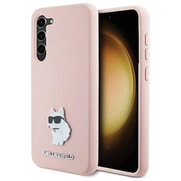 Original Case SAMSUNG GALAXY S24+ Karl Lagerfeld Silicone Choupette Metal Pin (KLHCS24MSMHCNPP) pink 3666339259211