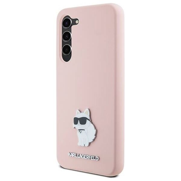 Original Case SAMSUNG GALAXY S24+ Karl Lagerfeld Silicone Choupette Metal Pin (KLHCS24MSMHCNPP) pink 3666339259211