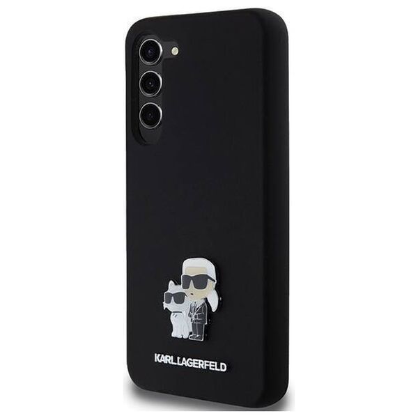 Original Case SAMSUNG GALAXY S24+ Karl Lagerfeld Hardcase Silicone Karl&Choupette Metal Pin (KLHCS24MSMHKCNPK) black 3666339259150