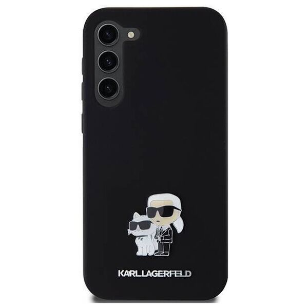 Original Case SAMSUNG GALAXY S24+ Karl Lagerfeld Hardcase Silicone Karl&Choupette Metal Pin (KLHCS24MSMHKCNPK) black 3666339259150