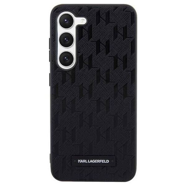 Original Case SAMSUNG GALAXY S24 Karl Lagerfeld Hardcase Saffiano Mono Metal Logo (KLHCS24SSAKLHPK) black 3666339246969