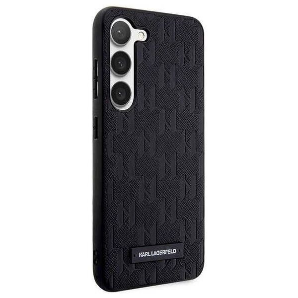 Original Case SAMSUNG GALAXY S24 Karl Lagerfeld Hardcase Saffiano Mono Metal Logo (KLHCS24SSAKLHPK) black 3666339246969
