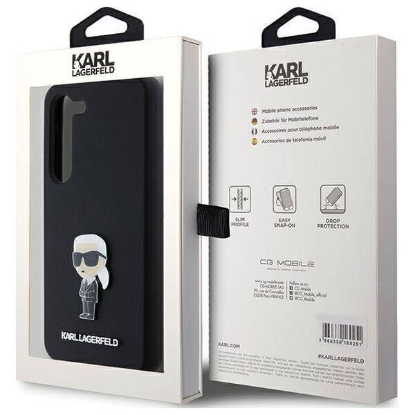 Original Case SAMSUNG GALAXY S24 Karl Lagerfeld Silicone Ikonik Metal Pin (KLHCS24SSMHKNPK) black 3666339259235