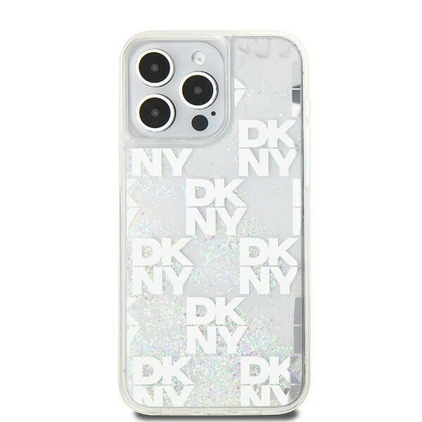 Original Case APPLE IPHONE 15 PRO MAX DKNY Hardcase Liquid Glitter Big Logo (DKHCP15XLCPEPT) white 3666339271060
