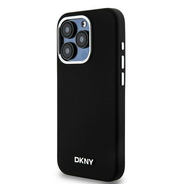 Original Case APPLE IPHONE 15 PRO DKNY Hardcase Liquid Silicone Small Metal Logo MagSafe (DKHMP15LSMCHLK) black 3666339265731