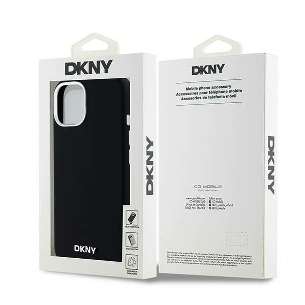 Original Case IPHONE 14 PLUS / 15 PLUS DKNY Hardcase Liquid Silicone Small Metal Logo MagSafe (DKHMP15MSMCHLK) black 3666339265724