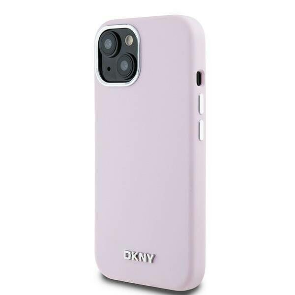 Original Case IPHONE 13 / 14 / 15 DKNY Hardcase Liquid Silicone Small Metal Logo MagSafe (DKHMP15SSMCHLP) pink 3666339265854