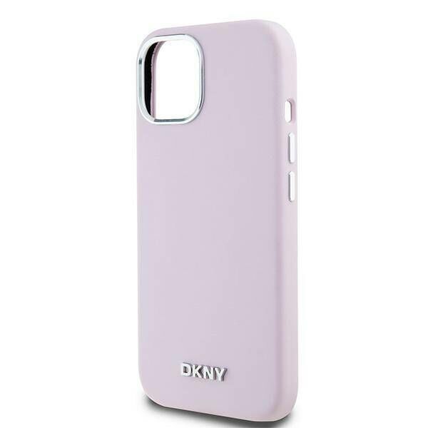 Original Case IPHONE 13 / 14 / 15 DKNY Hardcase Liquid Silicone Small Metal Logo MagSafe (DKHMP15SSMCHLP) pink 3666339265854
