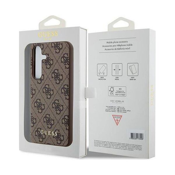 Original Case SAMSUNG GALAXY A35 5G Guess Hard Case 4G Metal Gold Logo (GUOHCSA35G4GFBR) brown 3666339259709