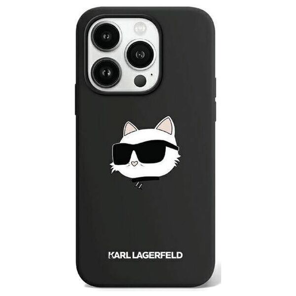 Original Case APPLE IPHONE 15 PRO Karl Lagerfeld Hardcase Silicone Choupette Head MagSafe (KLHMP15LSCHPPLK) 3666339257286