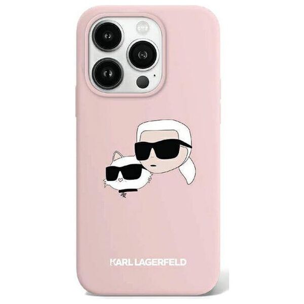 Original Case IPHONE 13 / 14 / 15 Karl Lagerfeld Hardcase Silicone Karl & Choupette Magsafe (KLHMP15SSKCHPPLP) 3666339256845