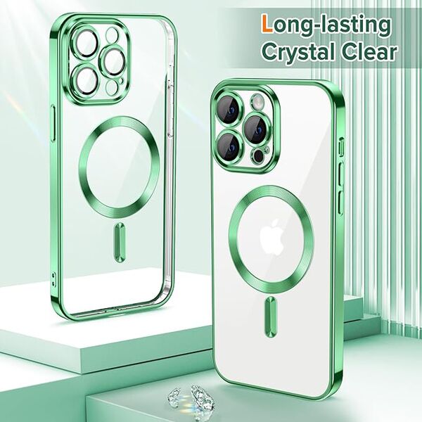 Techsuit Husa pentru iPhone 12 Pro - Techsuit Luxury Crystal MagSafe - Light Green 5949419137332 έως 12 άτοκες Δόσεις
