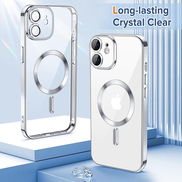 Techsuit Husa pentru iPhone 12 - Techsuit Luxury Crystal MagSafe - Silver 5949419137554 έως 12 άτοκες Δόσεις