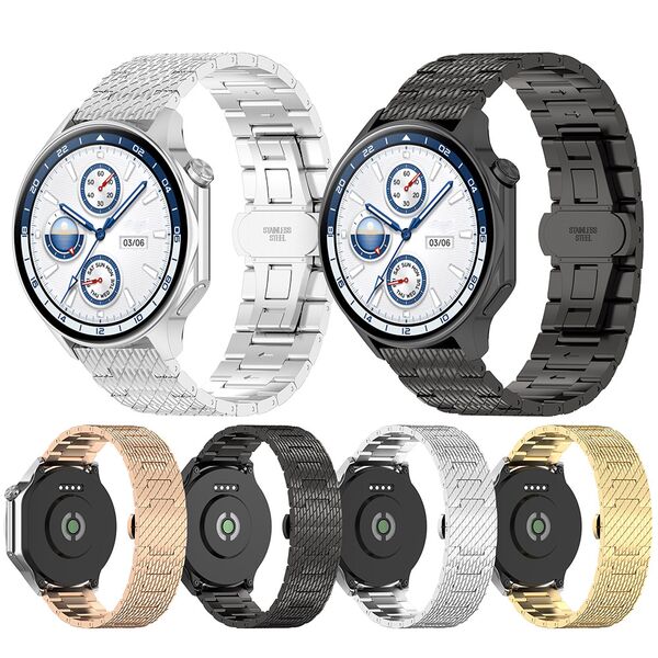 Techsuit Curea pentru Samsung Galaxy Watch 4/5/Active 2, Huawei Watch GT 3 (42mm)/GT 3 Pro (43mm) - Techsuit Watchband (W052) - Silver 5949419138728 έως 12 άτοκες Δόσεις