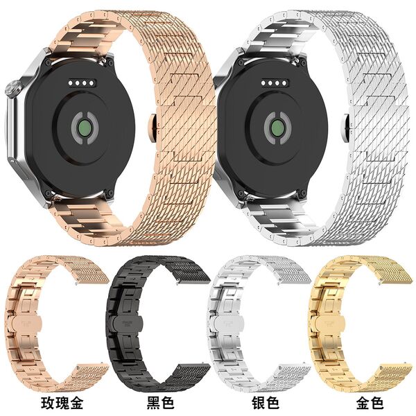 Techsuit Curea pentru Samsung Galaxy Watch 4/5/Active 2, Huawei Watch GT 3 (42mm)/GT 3 Pro (43mm) - Techsuit Watchband (W052) - Silver 5949419138728 έως 12 άτοκες Δόσεις