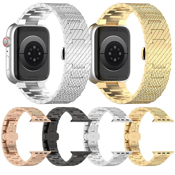 Techsuit Curea pentru Apple Watch 1/2/3/4/5/6/7/8/9/SE/SE 2/Ultra/Ultra 2 (42/44/45/49mm) - Techsuit Watchband (W052) - Rose Gold 5949419138605 έως 12 άτοκες Δόσεις