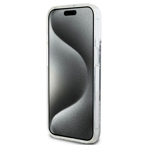 DKNY case for iPhone 15 Plus 6,7&quot; DKHCP15MLBNAEK black HC liquid glitters w arch logo 3666339270766
