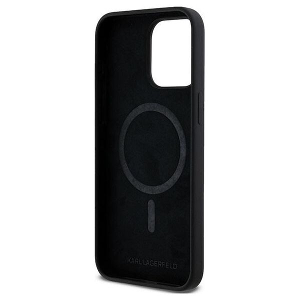 Karl Lagerfeld case for iPhone 15 Pro Max 6,7&quot; KLHMP15XSCMKCRHK black HC Magsafe silicone kc heads ring 3666339254070