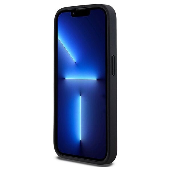 DKNY case for iPhone 15 Pro 6,1&quot; DKHCP15LPRTHSLK black HC PU repeat texture pattern w tonal stripe 3666339260415