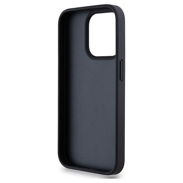 DKNY case for iPhone 15 Pro 6,1&quot; DKHCP15LPRTHSLK black HC PU repeat texture pattern w tonal stripe 3666339260415