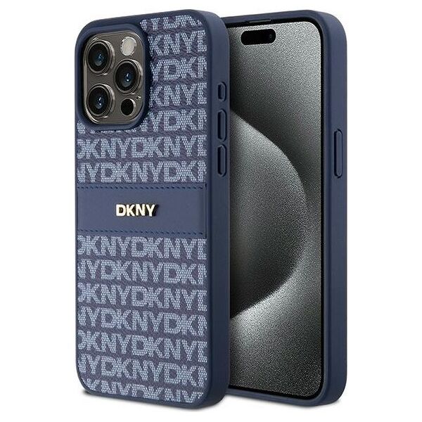 DKNY case for iPhone 15 Pro Max 6,7&quot; DKHCP15XPRTHSLB black HC Magsafe pu repeat pattern w stack logo 3666339260842