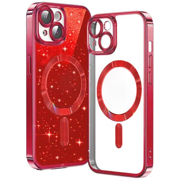 Techsuit Case for iPhone 15 Plus - Techsuit Luxury Glitter MagSafe - Red 5949419132764 έως 12 άτοκες Δόσεις
