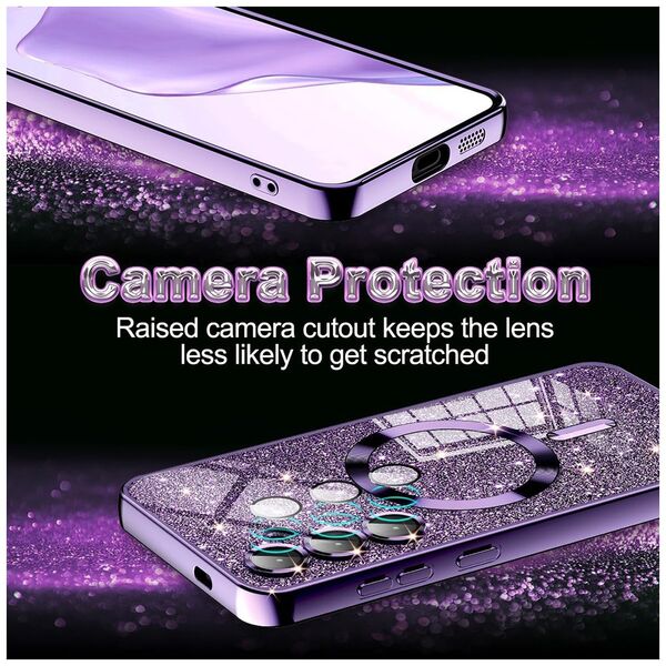 Techsuit Case for iPhone 15 - Techsuit Luxury Glitter MagSafe - Deep Purple 5949419132931 έως 12 άτοκες Δόσεις