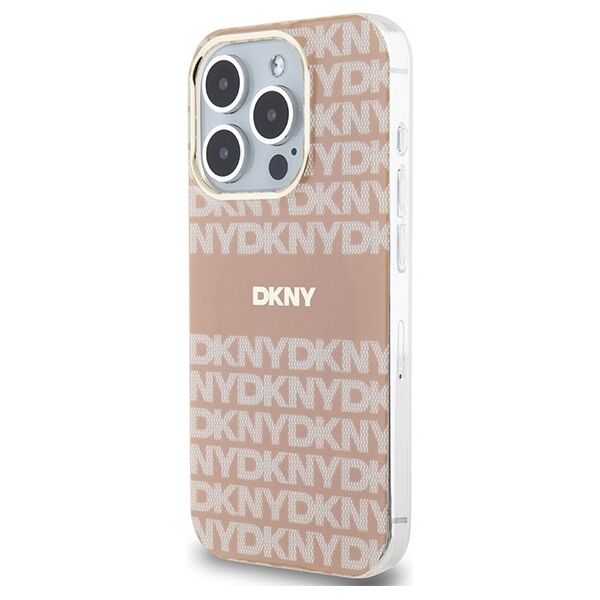 DKNY case for iPhone 15 Pro Max 6,7&quot; DKHMP15XHRHSEP blue HC Magsafe pc tpu repeat texture pattern w stripe 3666339267704