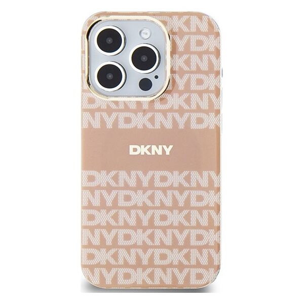 DKNY case for iPhone 15 Pro Max 6,7&quot; DKHMP15XHRHSEP blue HC Magsafe pc tpu repeat texture pattern w stripe 3666339267704