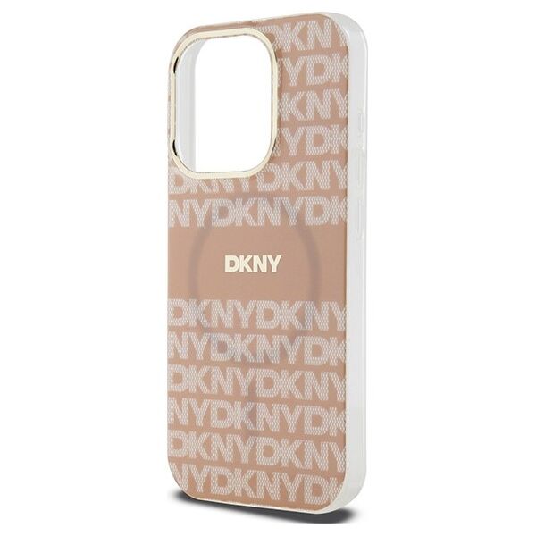 DKNY case for iPhone 15 Pro Max 6,7&quot; DKHMP15XHRHSEP blue HC Magsafe pc tpu repeat texture pattern w stripe 3666339267704