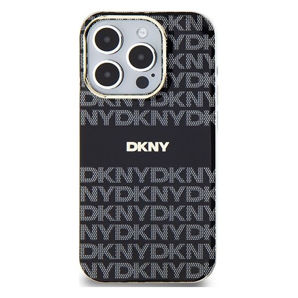 DKNY case for iPhone 15 Pro 6,1&quot; DKHMP15LHRHSEK HC Magsafe pc tpu repeat texture pattern w stripe 3666339268114