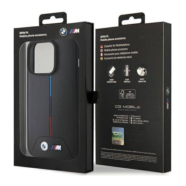 Original Case APPLE IPHONE 15 PRO BMW Quilted Tricolor MagSafe (Bmhmp15l22pvtk) black 3666339145767