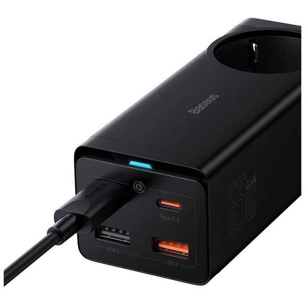 Baseus Prelungitor Priza, Incarcator 2xUSB + 2xUSB-C + AC, 65W - Baseus GaN3 Pro (PSZM000901) - Black 6932172610241 έως 12 άτοκες Δόσεις