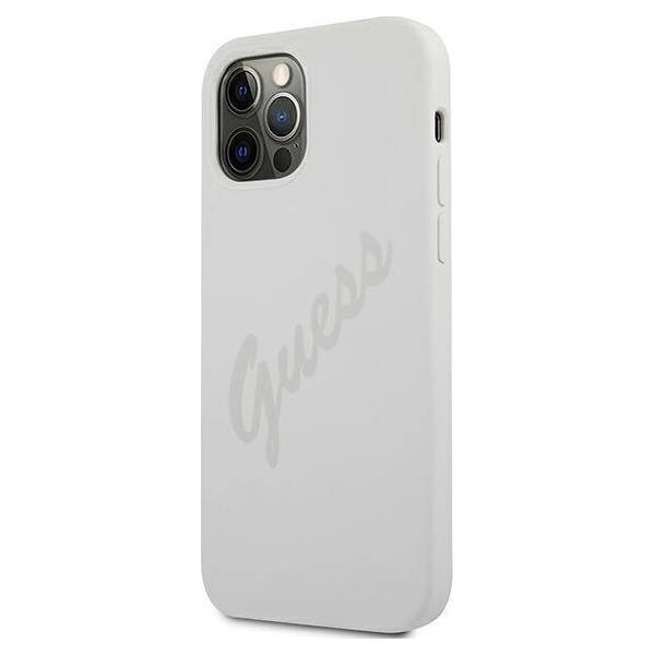 Original Case IPHONE 12 PRO MAX Guess Hardcase Script Vintage (GUHCP12LLSVSCR) gray 3700740495117
