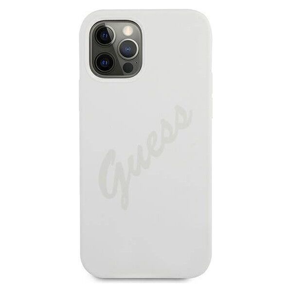 Original Case IPHONE 12 PRO MAX Guess Hardcase Script Vintage (GUHCP12LLSVSCR) gray 3700740495117