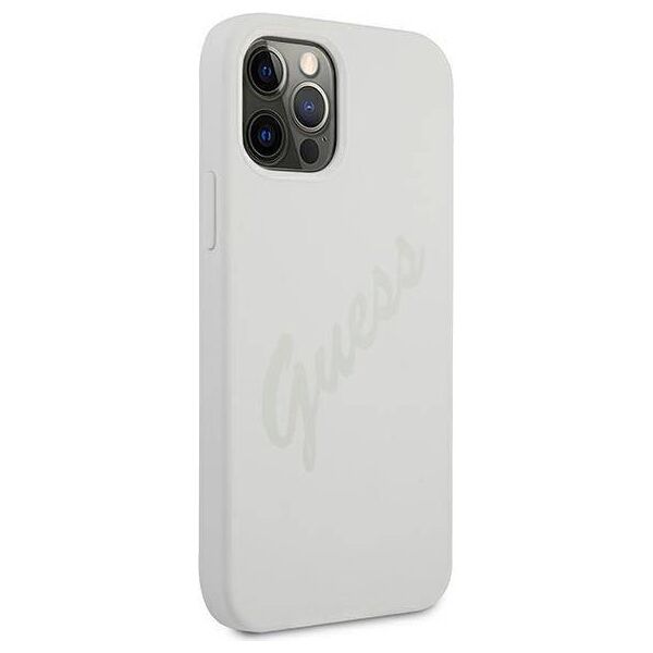 Original Case IPHONE 12 PRO MAX Guess Hardcase Script Vintage (GUHCP12LLSVSCR) gray 3700740495117