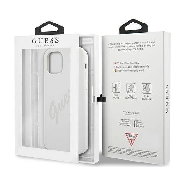 Original Case IPHONE 12 PRO MAX Guess Hardcase Script Vintage (GUHCP12LLSVSCR) gray 3700740495117
