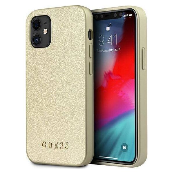 Original Case IPHONE 12 MINI Guess Hardcase Iridescent (GUHCP12SIGLGO) gold 3700740481363