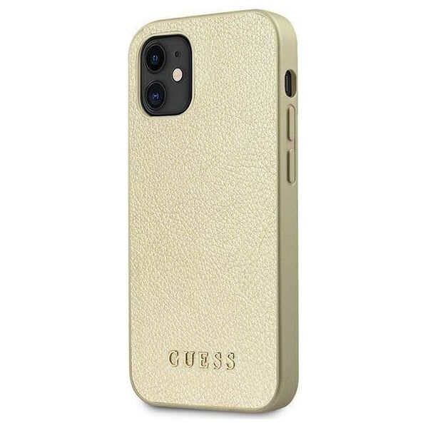 Original Case IPHONE 12 MINI Guess Hardcase Iridescent (GUHCP12SIGLGO) gold 3700740481363