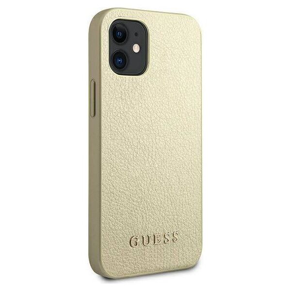 Original Case IPHONE 12 MINI Guess Hardcase Iridescent (GUHCP12SIGLGO) gold 3700740481363