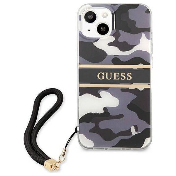 Original Case IPHONE 13 MINI Guess Hardcase Camo Strap Collection (GUHCP13SKCABBK) black 3666339023119