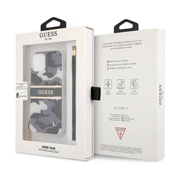 Original Case IPHONE 13 MINI Guess Hardcase Camo Strap Collection (GUHCP13SKCABBK) black 3666339023119