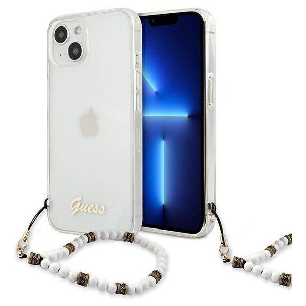 Original Case IPHONE 13 MINI Guess Hardcase White Pearl (GUHCP13SKPSWH) transparent 3666339025236