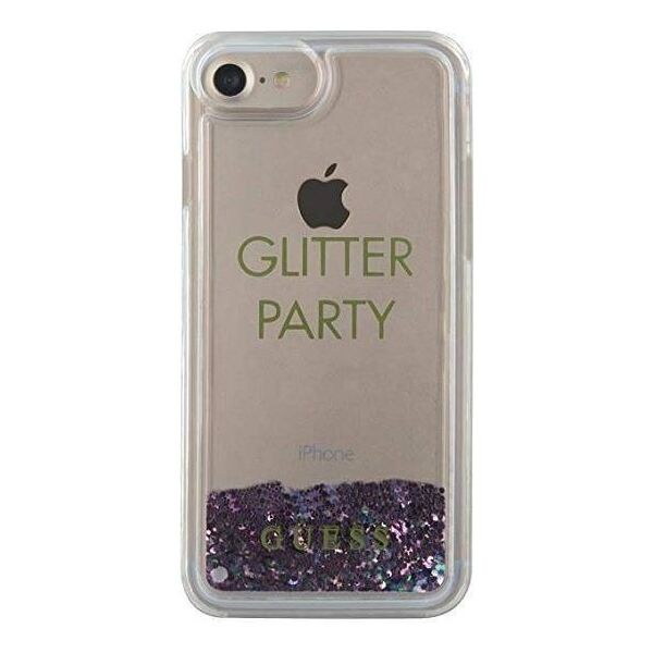 Original Case IPHONE SE 2022 / SE 2020 / 7 / 8 Guess Hard Case Liquid Glitter Party (GUHCP7GLUQPU) purple 3700740398289