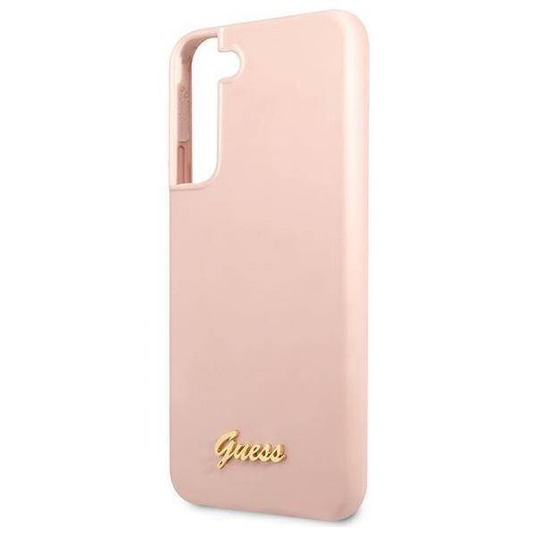 Original Case SAMSUNG GALAXY S22+ PLUS Guess Hardcase Silicone Script Metal Logo (GUHCS22MLSLMGPP) light pink 3666339042455