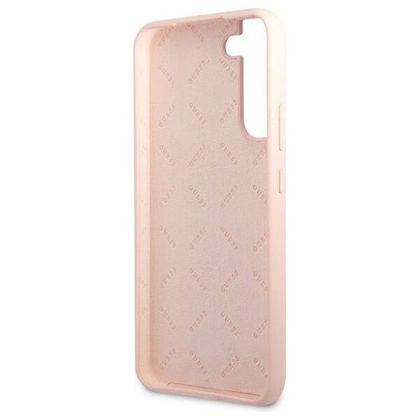 Original Case SAMSUNG GALAXY S22+ PLUS Guess Hardcase Silicone Script Metal Logo (GUHCS22MLSLMGPP) light pink 3666339042455