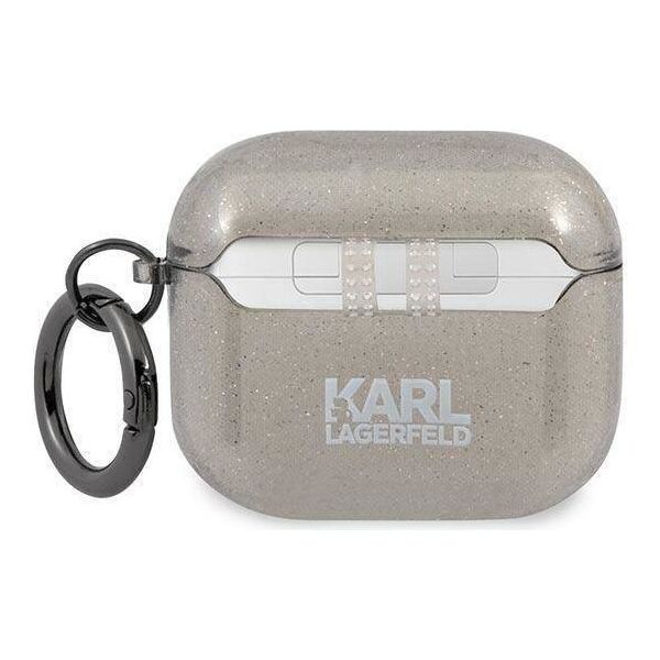 Original Case APPLE AIRPODS 3 Karl Lagerfeld Cover Glitter Karl`s Head (KLA3UKHGK) black 3666339030278